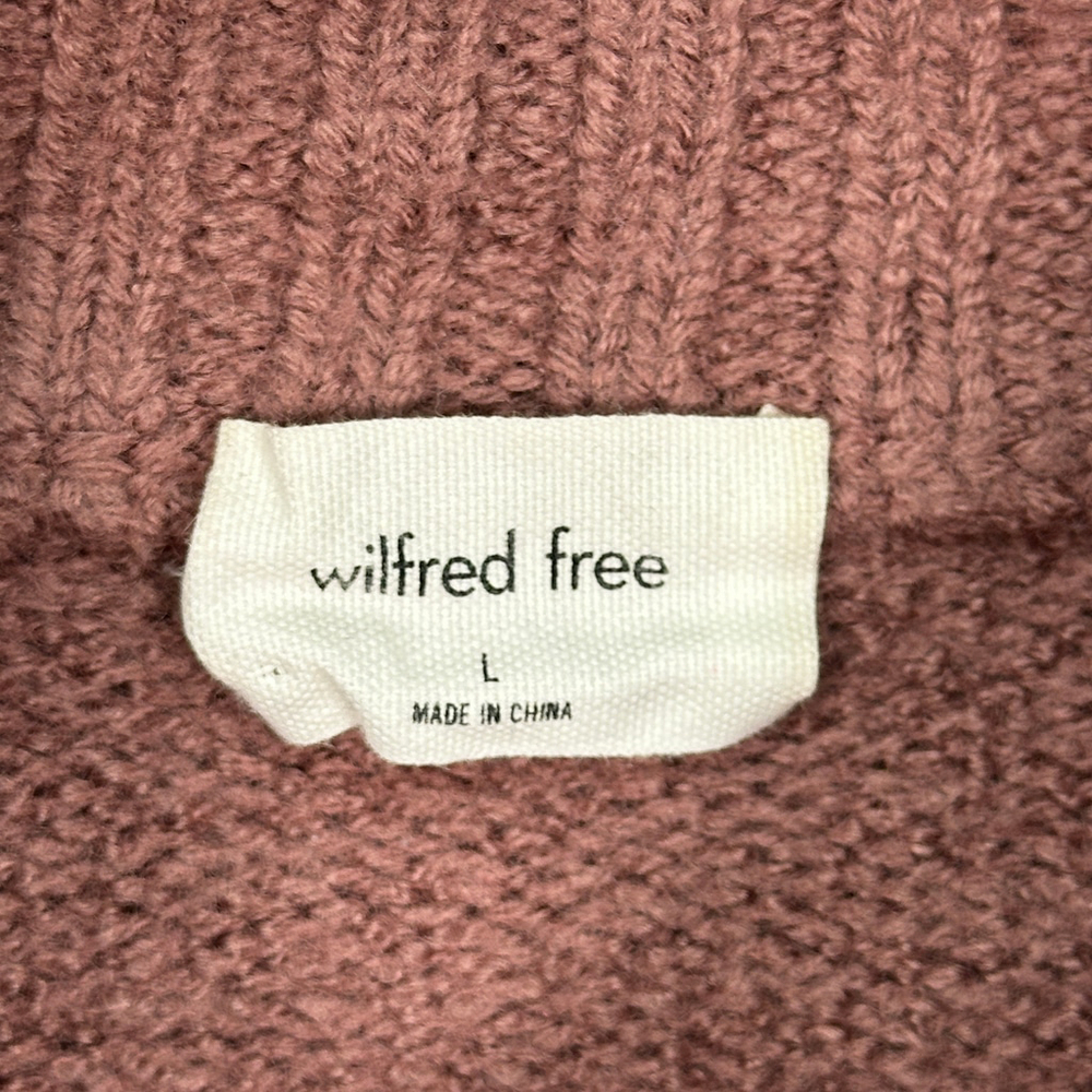 Aritzia Wilfred Free Harper Sweater‎ Merino Wool Turtleneck Mauve Pink Large - Picture 3 of 6